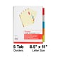 Staples® Insertable Big Tab Dividers, 5-Tab, Assorted (13485/11109)