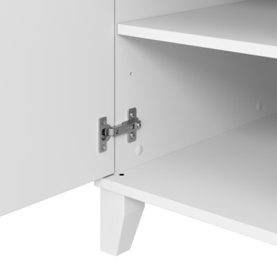 Bush Furniture Somerset 54"W Office Desk with Drawer and Storage Cabinet, White (WC81954)