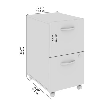 Bush Business Furniture Studio C 2 Drawer Mobile File Cabinet, Natural Elm (SCF116NESU)