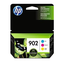 HP 902 Cyan/Magenta/Yellow Standard Yield Ink Cartridge,  3/Pack (T0A38AN#140)