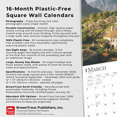 2025 BrownTrout Greece 12" x 12" Monthly Wall Calendar (9781975476151)