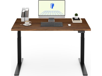 FlexiSpot E7 Pro 55"W Electric Adjustable Standing Desk, Black Walnut/Black (E7BPRO5528-BW)