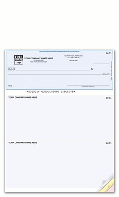 Custom Laser Top Checks, Lined, 2 Ply/Duplicate, 1 Color Printing, Prem Check Designs, 8-1/2" x 11", 500/Pk