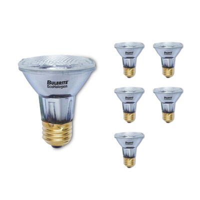 Bulbrite Halogen PAR20 Medium Screw Base (E26) Light Bulb, 39 Watt (50 Watt Incandescent Equivalent), 6/Pack (860720)