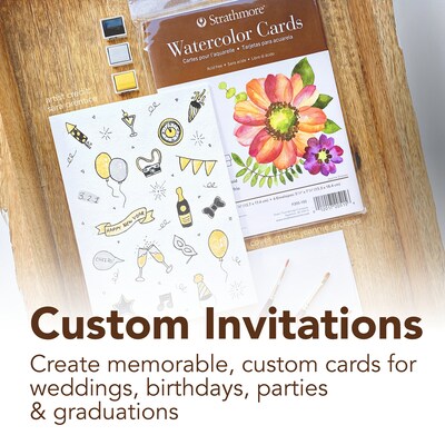 Strathmore 400 Series Watercolor Cards & Envelopes, 6.875" x 5", White, 6/Pack, 3 Packs/Bundle (STTP205150-3)