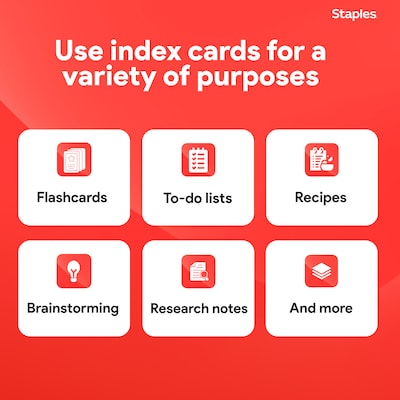 Staples 4" x 6" Index Cards, Blank, White, 500/Pack (TR51011)
