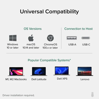 Plugable USB 3.0 and USB-C Universal Laptop Docking Station for Windows (UD-3900Z)