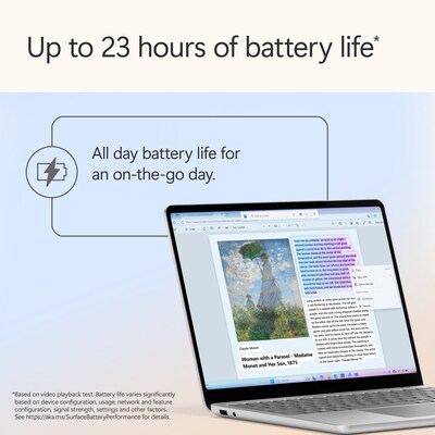 Microsoft Surface 13" LCD Touchscreen AI Laptop, Copilot+ PC, Qualcomm Snapdragon, 16GB RAM, 256GB SSD, Windows 11 (EP2-36981)