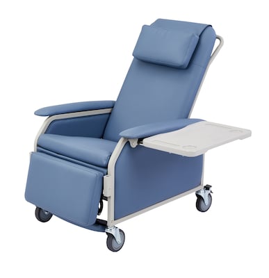 Viva Comfort Leather Bariatric 3-Position Geri Chair Recliner with Casters, Blue (ADIME915-01-BLU-MK)