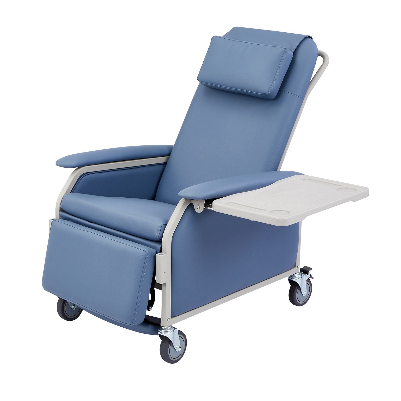 Viva Comfort Leather Bariatric 3-Position Geri Chair Recliner with Casters, Blue (ADIME915-01-BLU-MK)