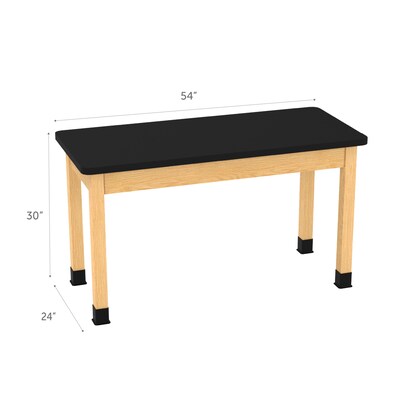Diversified Woodcrafts School Classroom Rectangular Science Lab Table, 54 x 24, Oak (P720LBBK30N)