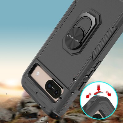 SaharaCase Raider Series Rugged Case for Google Pixel 8a, Shock Absorbing, Scorpion Black (CP00571)
