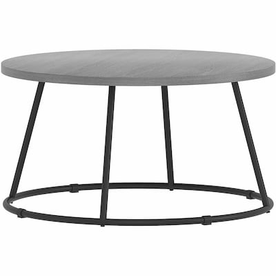 Lorell Accession 31.5 D Laminate Round Coffee Table, Weathered Charcoal (LLR16260)