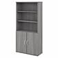 Bush Business Furniture Studio C 5 Shelf Bookcase with Doors, Platinum Gray (STC015PG)