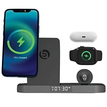 The Powerhouse 3-in-1 Wireless Charging Station Alarm Clock