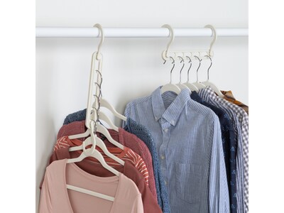 Honey-Can-Do Collapsible and Slim-Profile Nonslip Velvet Hangers, White, 55/Set (HNG-09216)