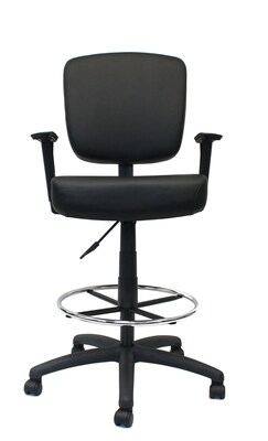 Boss Office Products Bariatric Oversized Faux Leather Drafting Stool, Black (B1681-BK)