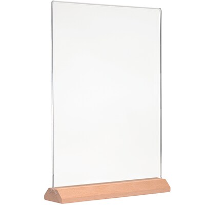 Excello Global Products Generic Holder, 8.5" x 11", Vertical, Desktop/Countertop, Brown Acrylic (SGNH-WB-8511)