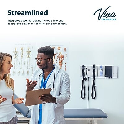 Viva Comfort integrated Diagnostic Wall System w/Ophthalmoscope, Otoscope, Thermometer, Ear Specula Dispenser (ME914-02-OOIE-MK)