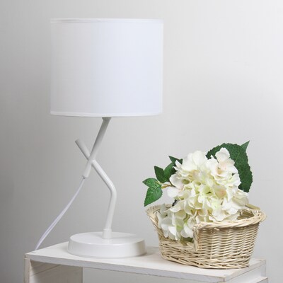 Simple Designs Abstract 17.13" LED Table Lamp, White (LT1172-WHT)