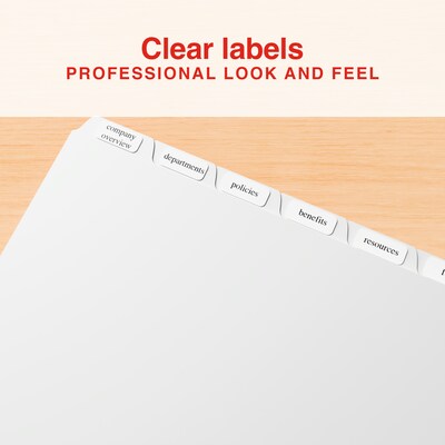 Staples Print & Apply Label Dividers, White, 8-Tabs, 25 Sets (ST63054)