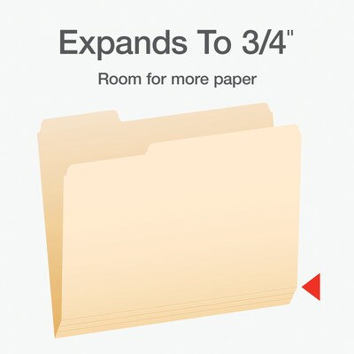 Pendaflex Heavy Duty File Folder, 1/3-Cut Tab, Assorted, Letter Size, Manila, 100/Box (1007080)