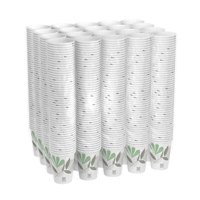 Dixie Pathways Poly Paper Hot Cups, 8 oz., White, 1000/Carton (2338PATH)