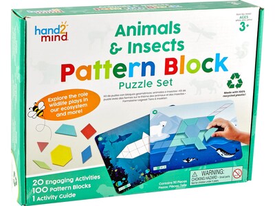 hand2mind Animals & Insects Pattern Block Puzzle Set (94461)