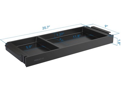 Mount-It! 2"H x 21"W Under-Desk Drawer, Black (MI-7294BLK)