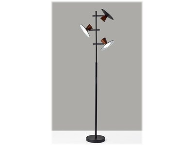 Adesso Elmore 67" Metal/Wood Floor Lamp with Round Shades (5182-01)