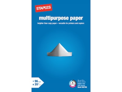 Staples 11-Inch X 17-Inch Multipurpose Paper 20 Lbs. 96 Brightness 500/Ream
