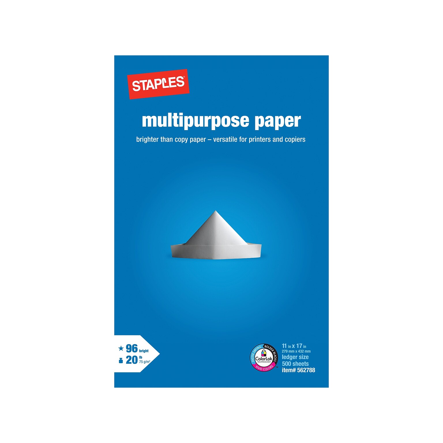 Staples 11-Inch X 17-Inch Multipurpose Paper 20 Lbs. 96 Brightness 500/Ream