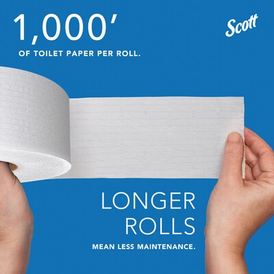 Scott Essential Recycled Jumbo Toilet Paper, 2-ply, White, 4 Rolls/Case (03148)