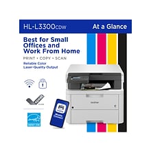 Brother HL-L3300CDW Wireless Digital Multi-Function Printer, Laser Quality Output, Refresh Subscript