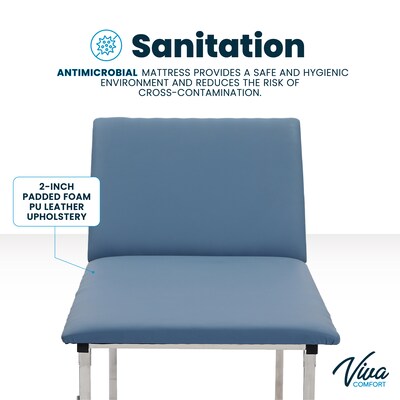 Viva Comfort Adjustable Exam Table, 440 lbs. Capacity, Blue (ADI996-01-BLU-MK)