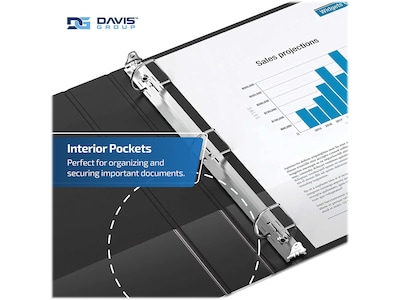Davis Group Premium Economy 1" 3-Ring Non-View Binders, D-Ring, Black, 6/Pack (2301-01-06)