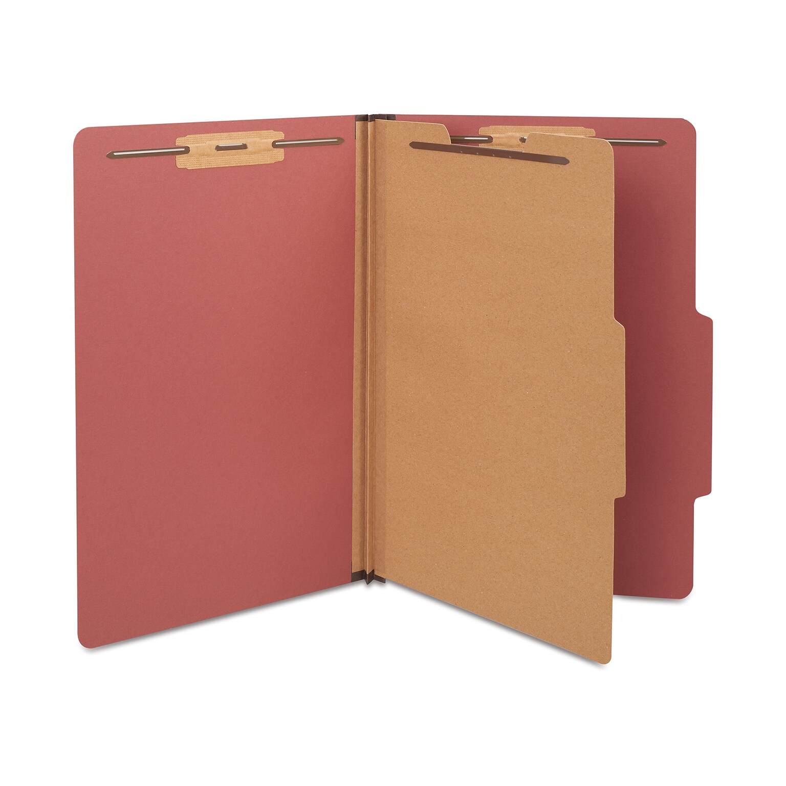 Staples® 30% Recycled Pressboard Classification Folder, 1-Dividers, 1 3/4 Expansion, Legal Size, Red, 10/Box (ST18337/TR18337)