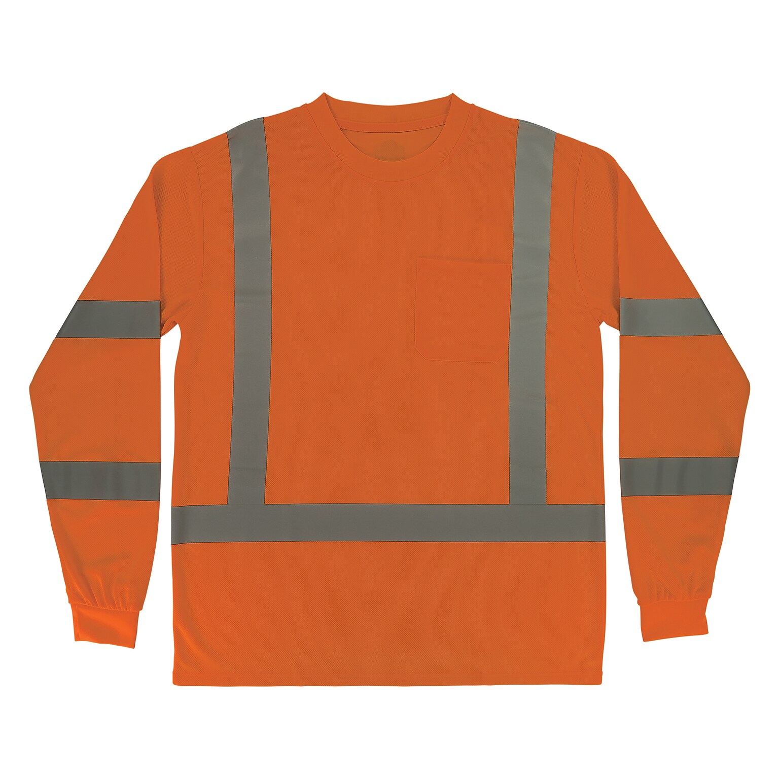 GloWear 8368 High Visibility Long Sleeve T-Shirt, ANSI Type R Class 3, Orange, Large (22064)