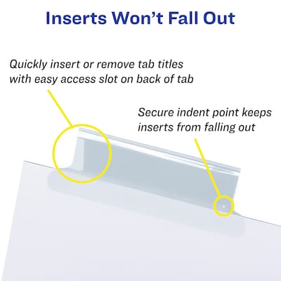 Avery Big Tab Extra-Wide Insertable Paper Divider, 8 Tabs, Clear (11223)