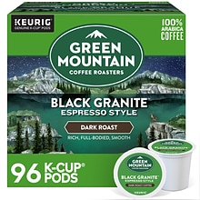 Green Mountain Black Granite Espresso Style Coffee Keurig® K-Cup® Pods, Dark Roast, 96/Carton (50003