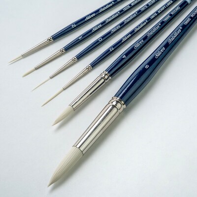 Silver Brush Bristlon Short Handle Liner Brushes, 6/Set (SLVBR1958)