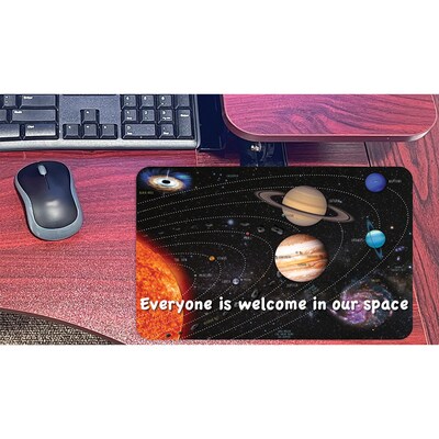 Ashley Smart Poly Computer Mouse Pad, 8" x 10", Everyone is Welcome in our Space, 6/Pack (ASH12506-6)