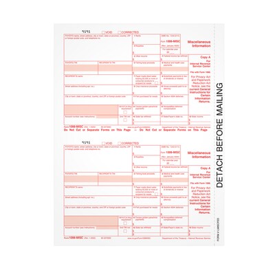 TOPS 2023 1099-MISC Tax Form, Federal Copy A, 50/Pack (LMISCFED-S)