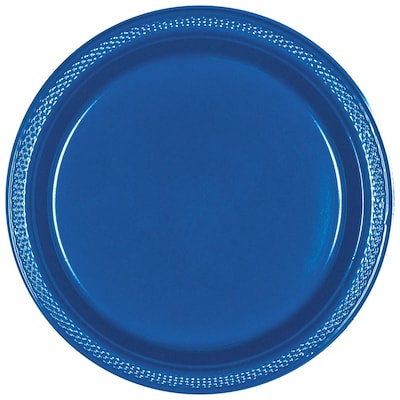 Party City 10.25 Plastic Plates, Royal Blue, 20 Plates/Pack (AM43015-105-ST)