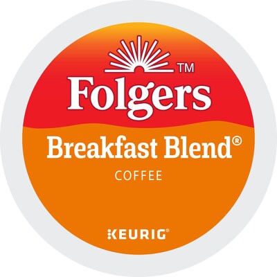 Folgers Breakfast Blend Coffee, Light Roast, 0.24 oz. Keurig® K-Cup® Pods, 24/Box (000370677/6684)