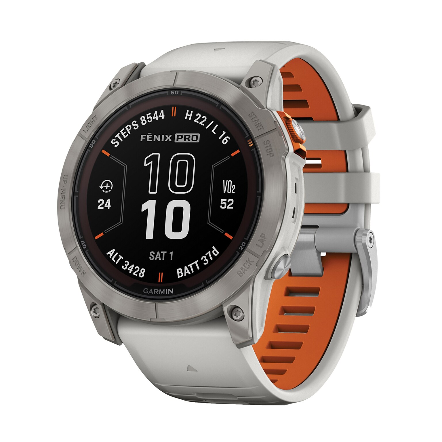 Garmin fenix 7X Pro Sapphire Solar Edition Smartwatch, Fog Gray & Ember Orange, 51mm (GRM0277814)