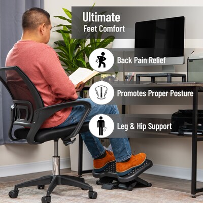 Mind Reader Tilt Adjustable Ergonomic Foot Rest, Black (FTREST-BLK)