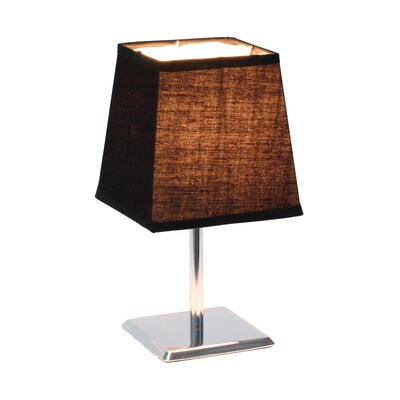 Creekwood Home Square Chrome 9.65 LED Table Lamp, Black (CWT-1013-BK)