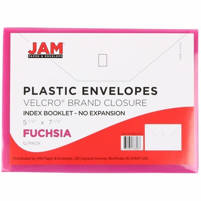 JAM Paper Premium Plastic Document File, Fuchsia Pink, 3/Pack (920V0FUX3)