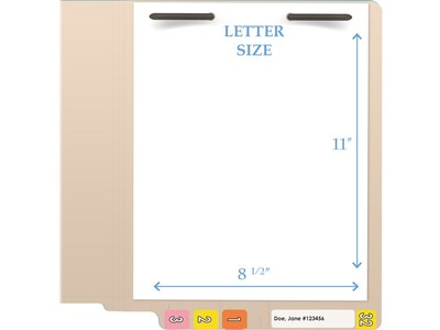 Medical Arts Press Reinforced End Tab File Folder, Straight Cut, Letter-Size, Manila, 50/Box (S-01323)